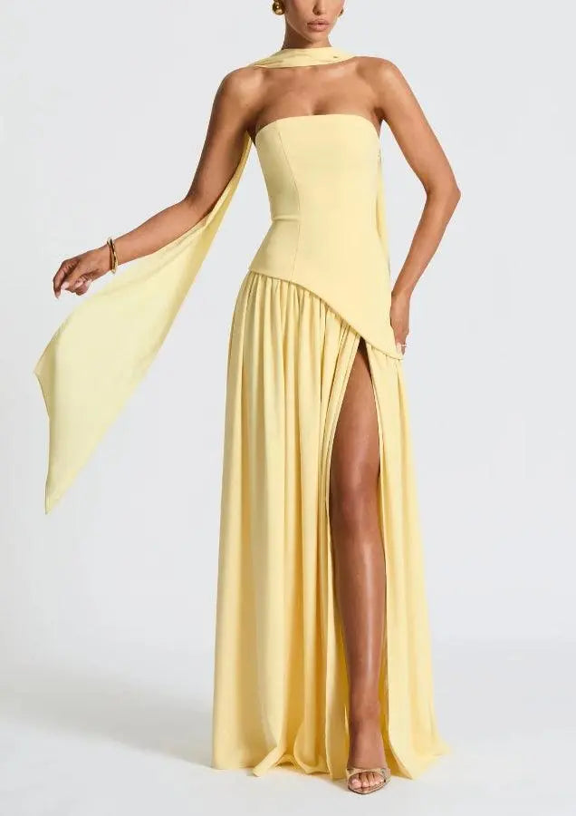Avelisse™ | Ribboned Grace Strapless Maxi Claxoria