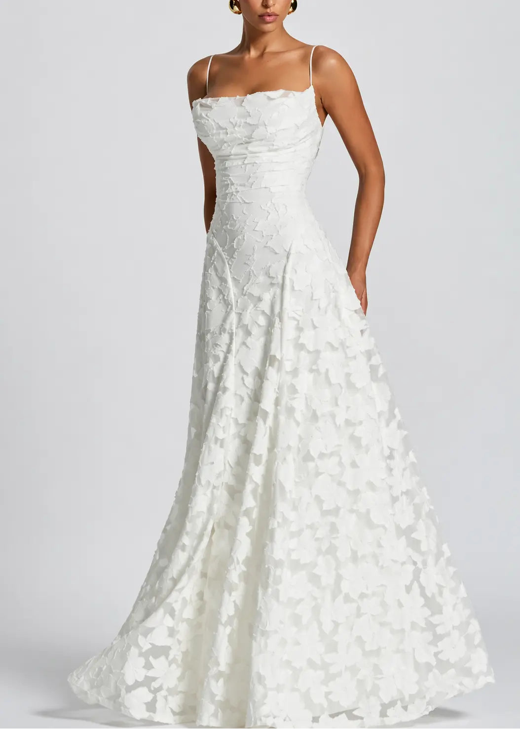 Florvaine™ | Petal Lace Strappy-Back Ball Maxi Claxoria