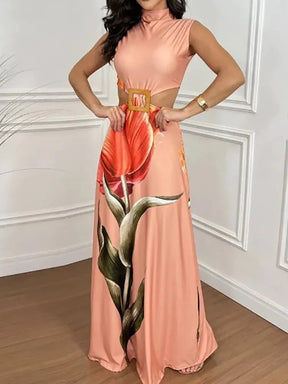 Aurevia™ | Cutout Maxi Dress Claxoria