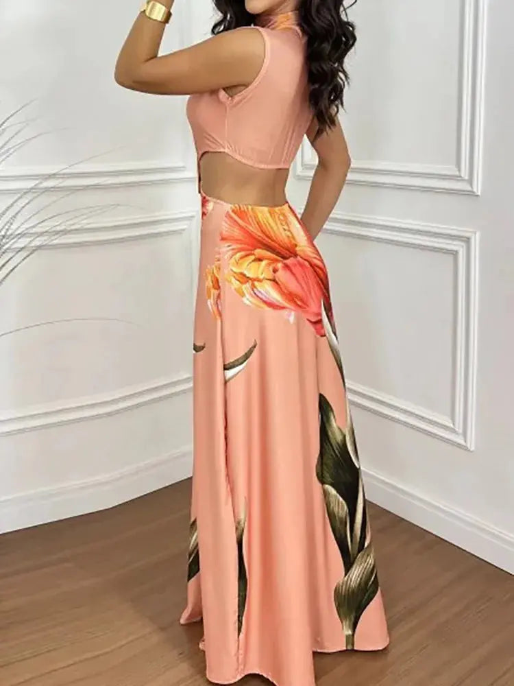 Aurevia™ | Cutout Maxi Dress Claxoria