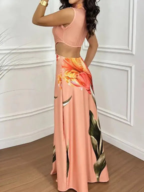 Aurevia™ | Cutout Maxi Dress Claxoria