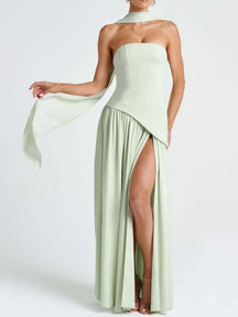 Avelisse™ | Ribboned Grace Strapless Maxi Claxoria