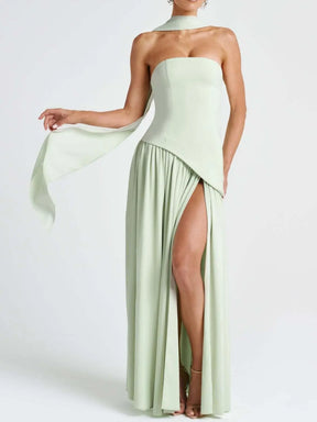Avelisse™ | Ribboned Grace Strapless Maxi Claxoria