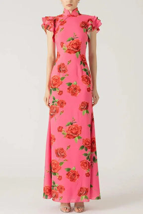 Elowen™ | Sleeveless Maxi Floral Dress Claxoria