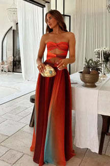 Florence™ | Sunset Cutout Maxi Dress Claxoria