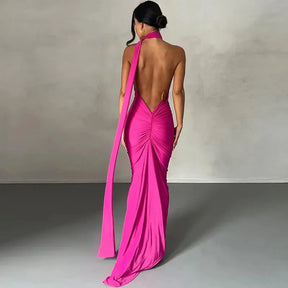 Isadora™ | Elegant Backless Dress Claxoria