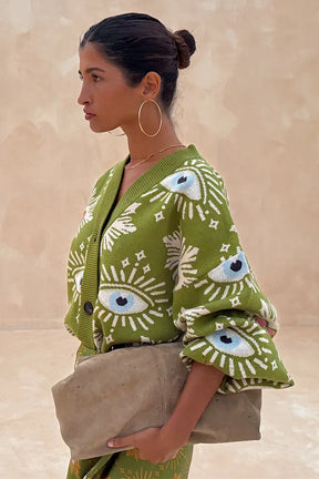 Ophira™ | Symbolic Knit Cardigan & Skirt Claxoria