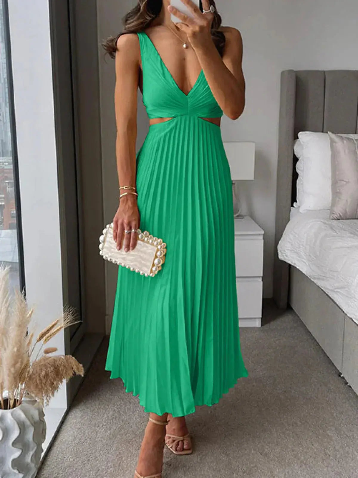 Selene | Cutout Waist Loose Midi Dress Selene | Cutout Waist Loose Midi Dress