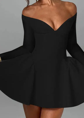 Veloura™ | Sculpted Off-Shoulder Mini Dress Claxoria
