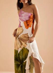 Veyra™ | Botanical One-Shoulder Maxi Claxoria