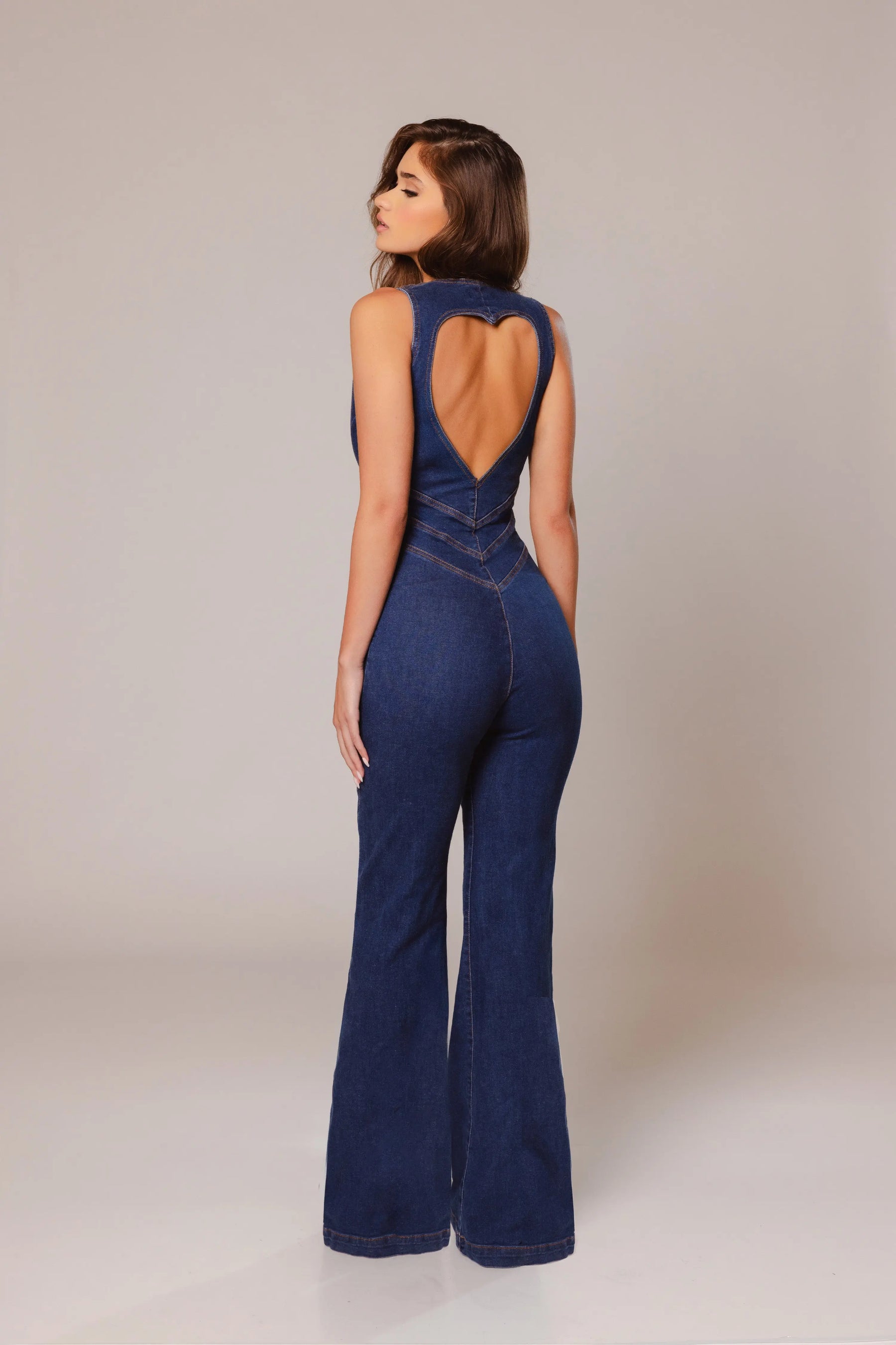 Virelle™ | Heartline Denim Jumpsuit Claxoria