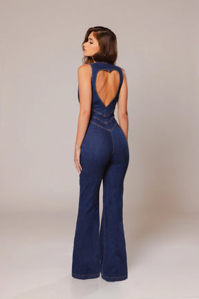 Virelle™ | Heartline Denim Jumpsuit Claxoria