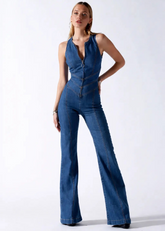 Virelle™ | Heartline Denim Jumpsuit Claxoria