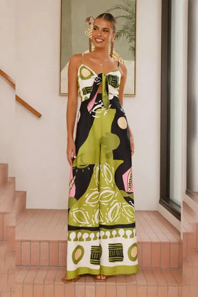 Zarielle™ | Printed Cami Jumpsuit Claxoria